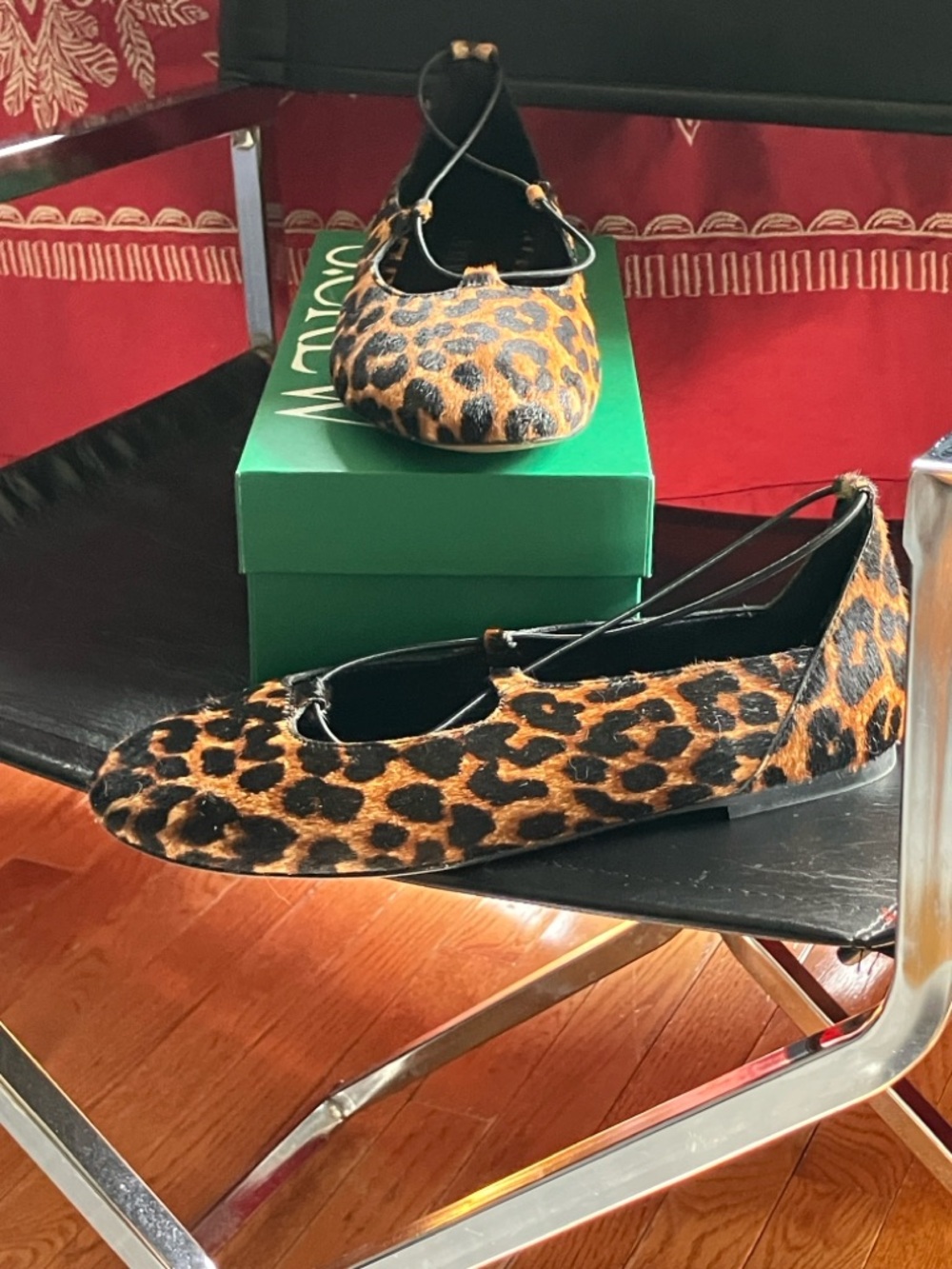 J. Crew Printed  Ballet Flats in Tan Leopard calf hair